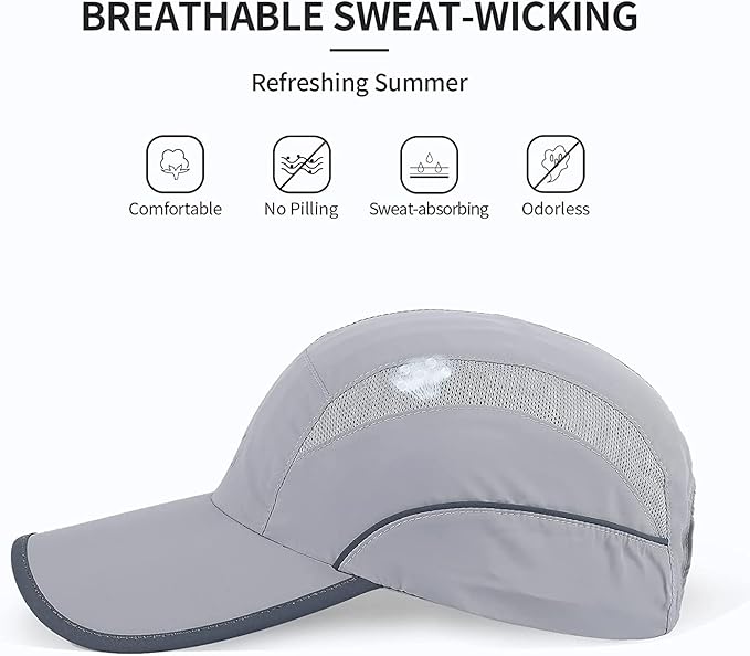 Running Hat Mesh Sports Cap Lightweight Quick Drying Runner Cap for Men Women