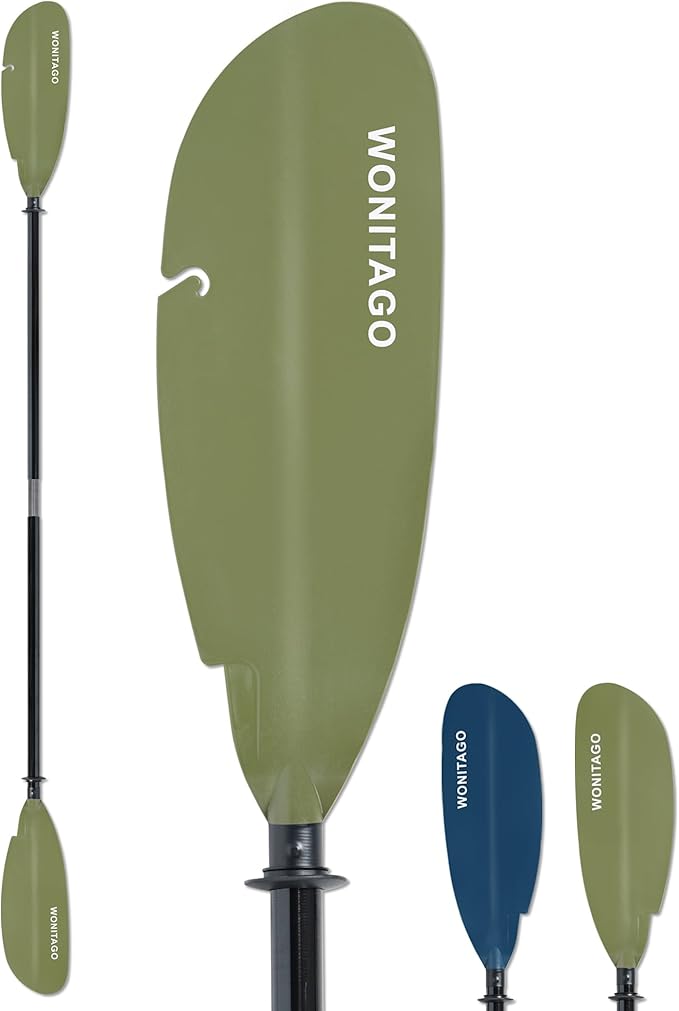 Angler Kayak Paddle with Fiberglass Shaft and Plastic Blade, Floating Adjustable Fihsing Kayak Oar, 220-240 cm/86-94", 240-260 cm/94-102", 260-280 cm/102-110"