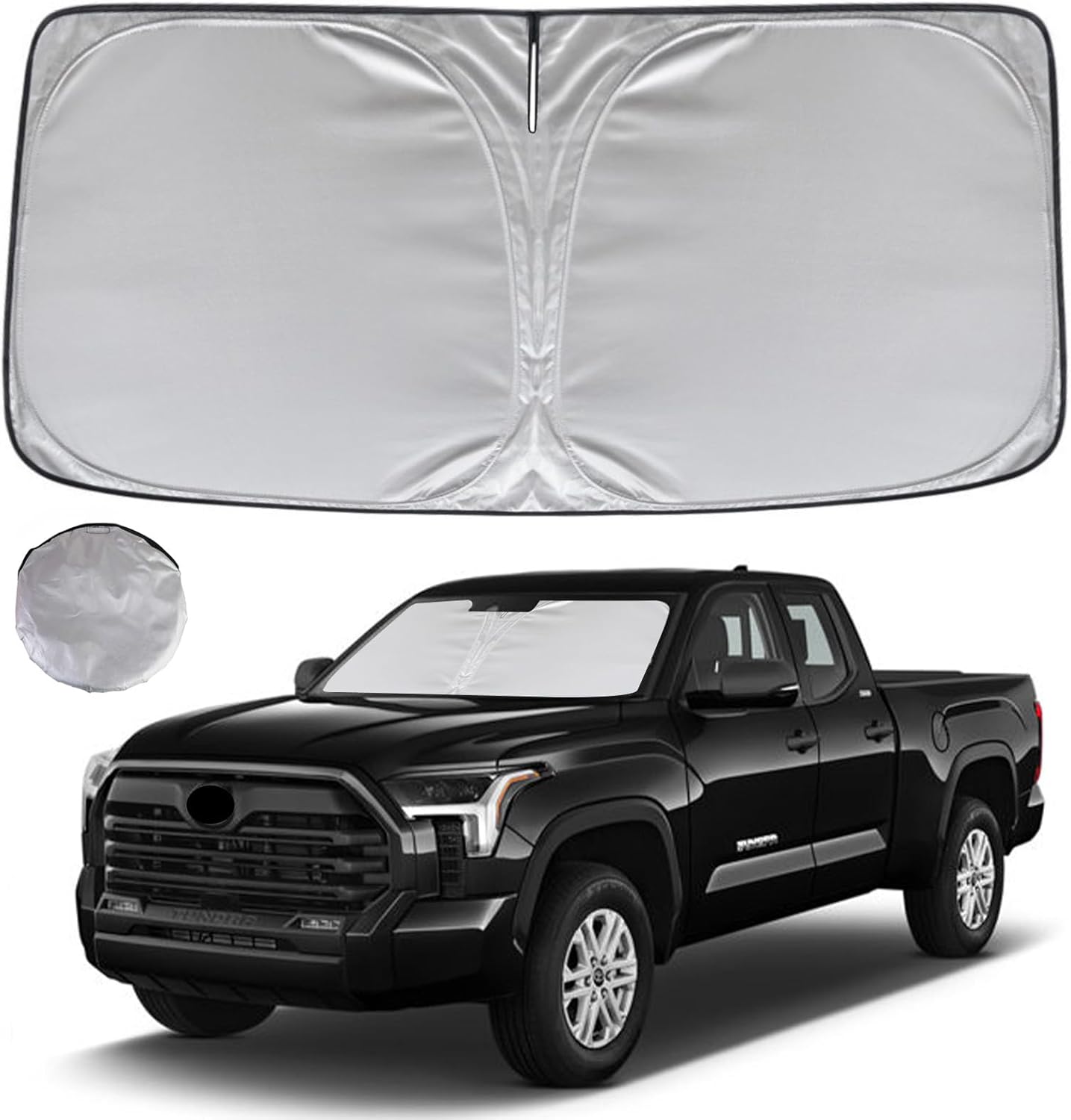 KAYZT Windshield Sun Shade for 2022-2025 2026 Toyota Tundra (Limited, SR5, Platinum, TRD Pro) Foldable Sunshade Front Window Custom Fit Car Accessories