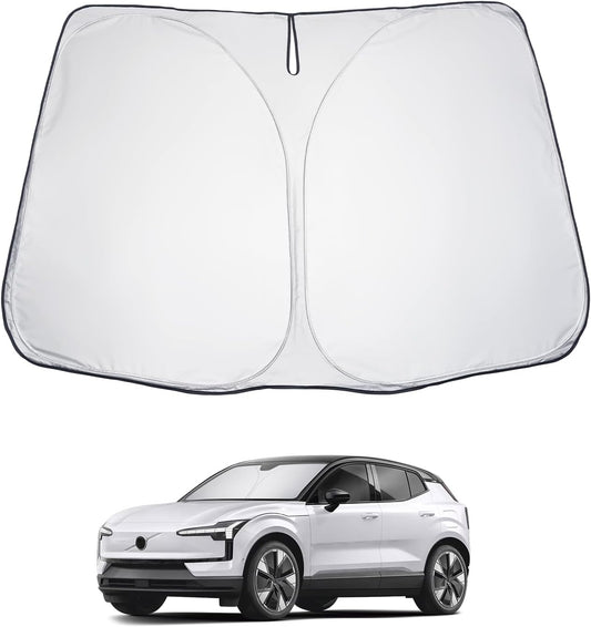 LUWU for 2025 EX30 Windshield Sun Shade EX30 Windshield Sunshades 2025 EX30 Accessories Foldable Sunshade Cover Block UV Ray Front Window Sunshade