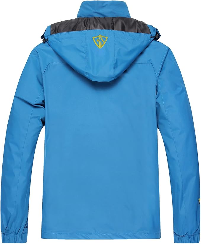GIISAM Mens Windproof Jacket Waterproof Lightweight Mountain Sport Jacket for Men Hooded Windbreaker Raincoat