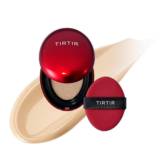[*Mini Size*] TIRTIR Mask Fit Red Cushion Foundation | Full coverage, Weightless, Skin fit, Satin Glow Finish, Korean Makeup, beauty, Tattoo cover up, Buildable (#21W Natural Ivory, 0.15 Fl Oz)