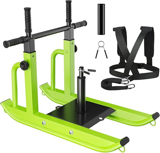 Weight Sled Adjustable Height - Weight Training Pull Sled Gym Equipment for Fitness Strength & Speed Training
