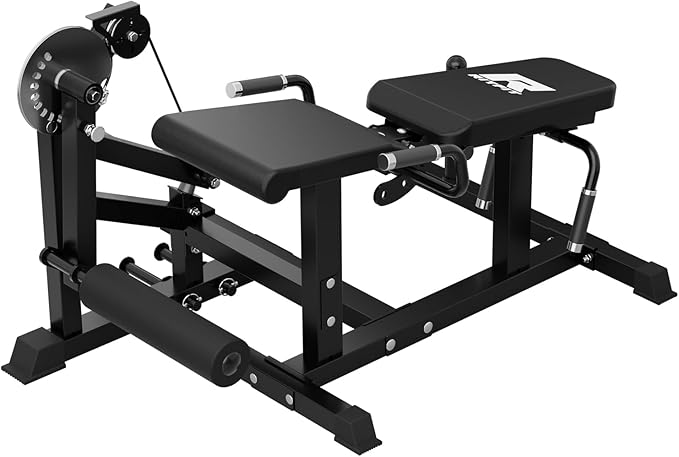 RITFIT Seated Leg Extension and Lying Curl Machine, Adjustable, for Home Gym, Leg Workout Equipment Compatible with 1'' and 2'' Weight Plates, Black, 700 lb