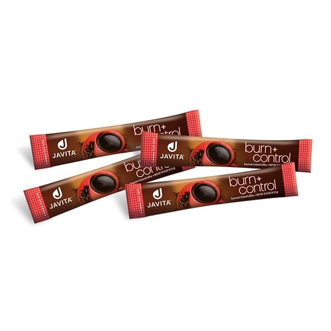 Javita Burn + Control Instant Coffee, Weight Management Herbs: Garcinia Cambogia & Yerba Mate, Slimming Coffee with Help of Exercise, Keto, Dieters Drink, 2 box / 24 (4.55g Sticks), 48 Count