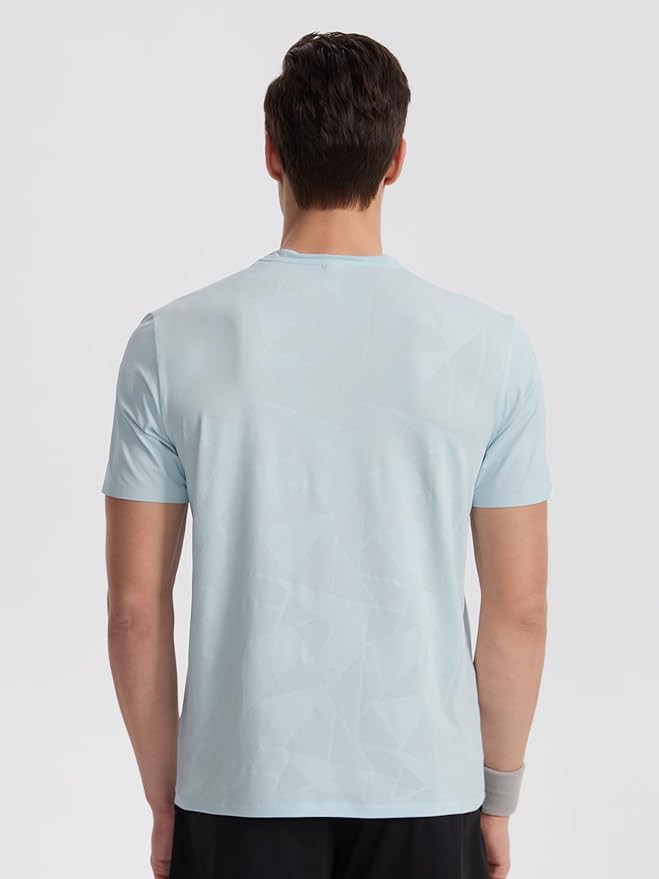 Mens Seamless Workout T-Shirts Lightweight Moisture Wicking Running Hiking Camping Tennis Pickleball Shirts for Men