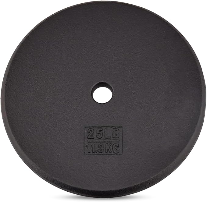 Yes4All Standard 1" Cast Iron Weight Plate - Ideal for Strength Training - Multiple Weight: 5LB to 25LB (Single & Set of 4)