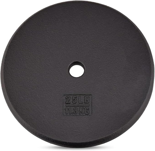 Yes4All Standard 1" Cast Iron Weight Plate - Ideal for Strength Training - Multiple Weight: 5LB to 25LB (Single & Set of 4)