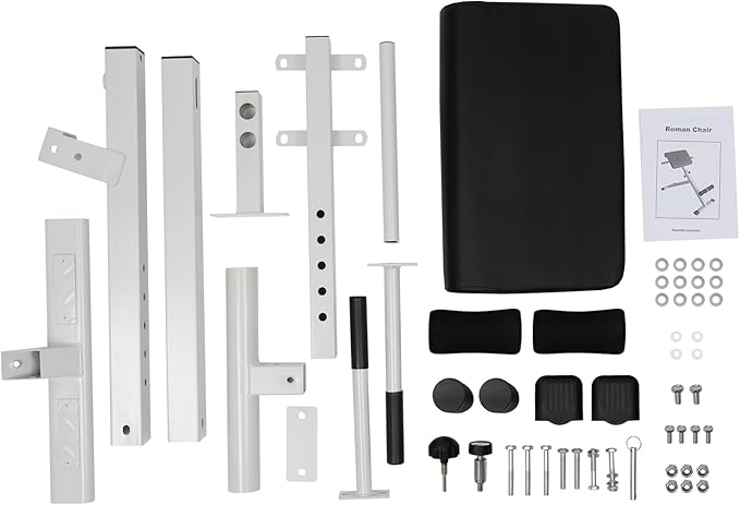 Roman Chair, Hyperextension Bench Roman Chair Adjustable Back Extension Machine Lower Back Exercise Equipment Multi-Functional Workout Bench for Home Gym Full Body Abs Glutes Core Muscles