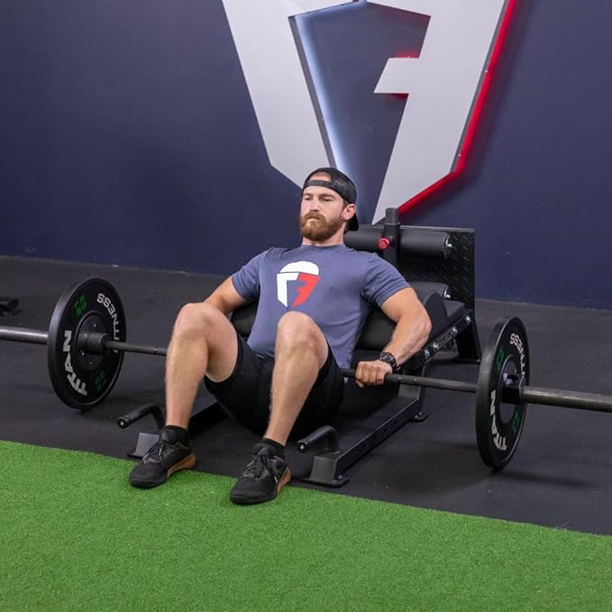 Titan Fitness Adjustable Floor Glute & Hamstring Developer (GHD), Cross Training Workout Lifting Equipment in Home and Commercial Gym