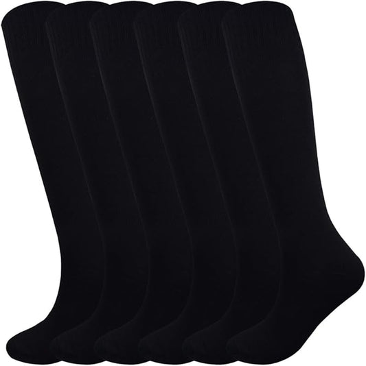 Fitliva Knee High Long Sports Socks Unisex Multicolor 3/6/12 Pairs