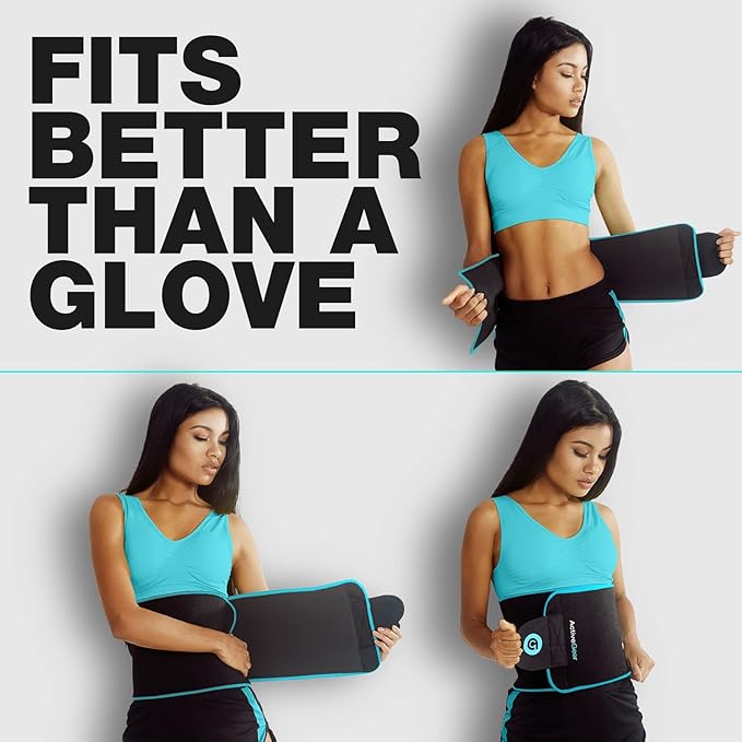 ActiveGear Premium Waist Trimmer & Trainer Belt for Men and Women - Sweat-Enhancing Slimming Wrap for Stomach, Adjustable Fit