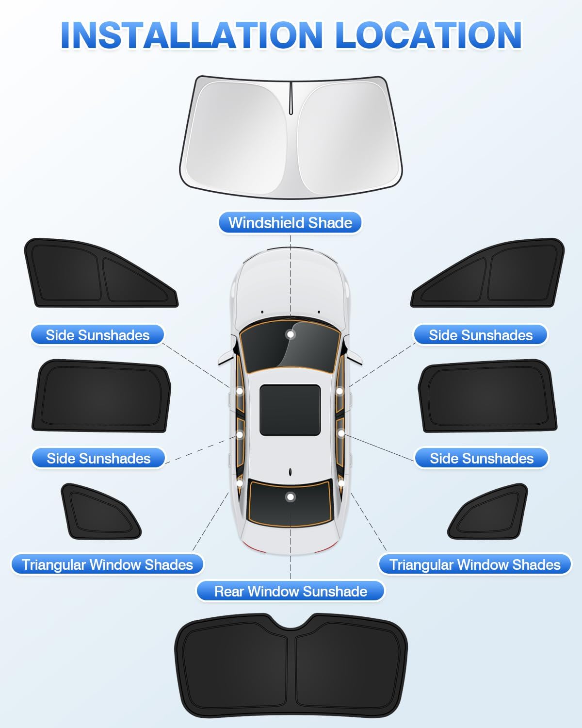 Sunshades for Honda CRV 2023-2025 2026 CR-V Accessories Windshield Sun Shade Side Rear Window Shade Cover Sun Visor Shield Privacy Protection Keep Vehicle Cool Black 8PCS