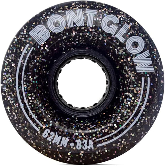 Bont Skates - Glow Light Up LED Quad Roller Skate Wheels - Recreational Street Outdoor Skating - 62x35mm 83A - Set of 4 Wheels (Obsidian Black)