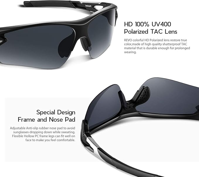 BEACOOL Polarized Sports Sunglasses for Men Women Youth Baseball Fishing Cycling Running Golf Motorcycle Tac Glasses UV400