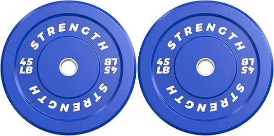Premium Color-Coded Rubber Bumper Plates Set - 2 Inch Olympic Weight Plates for Home Gym Cross and Strength Training
