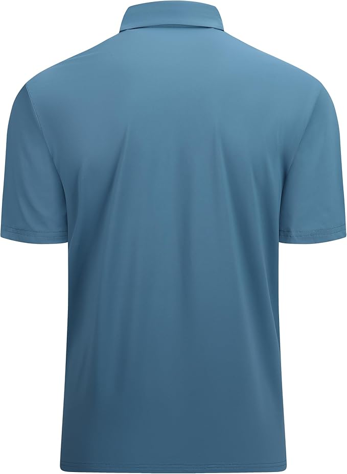 Alex Vando Mens Golf Shirt Moisture Wicking Quick-Dry Solid Short Sleeve Polo Shirts for Men