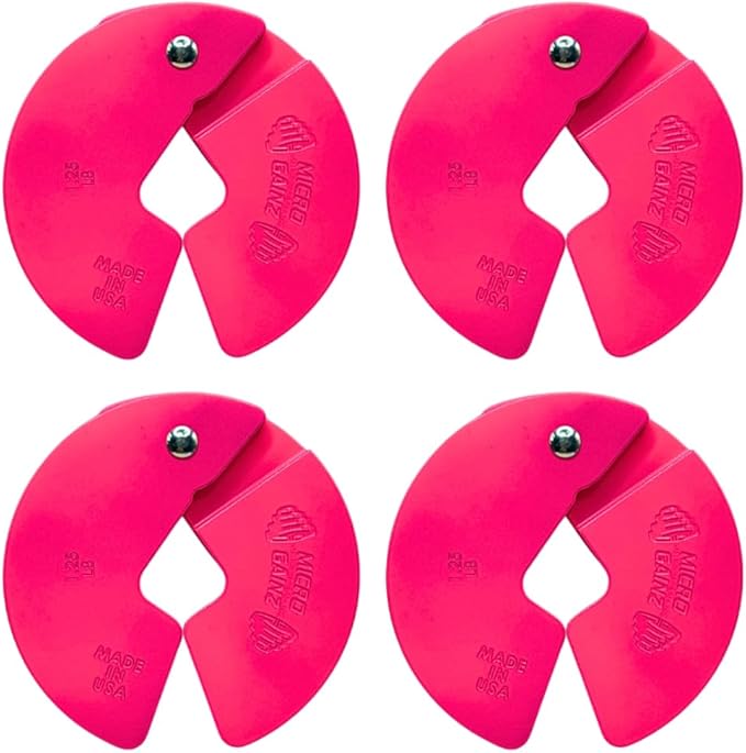 Micro Gainz Dumbbell Fractional 1.25lb Weight Plate, Ideal for Micro Loading, (Choose Color) 4 Piece Fractional Weight Plates, Designed for Dumbbell Training, Made In USA