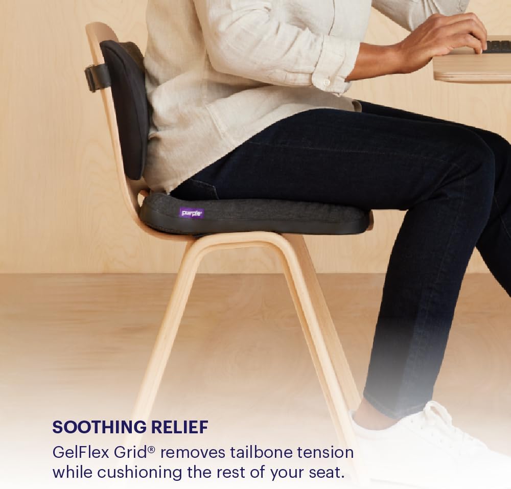 Purple Simply Seat Cushion | Pressure Reducing Grid Designed for Ultimate Comfort | Designed for Cars and Travel | Made in The USA