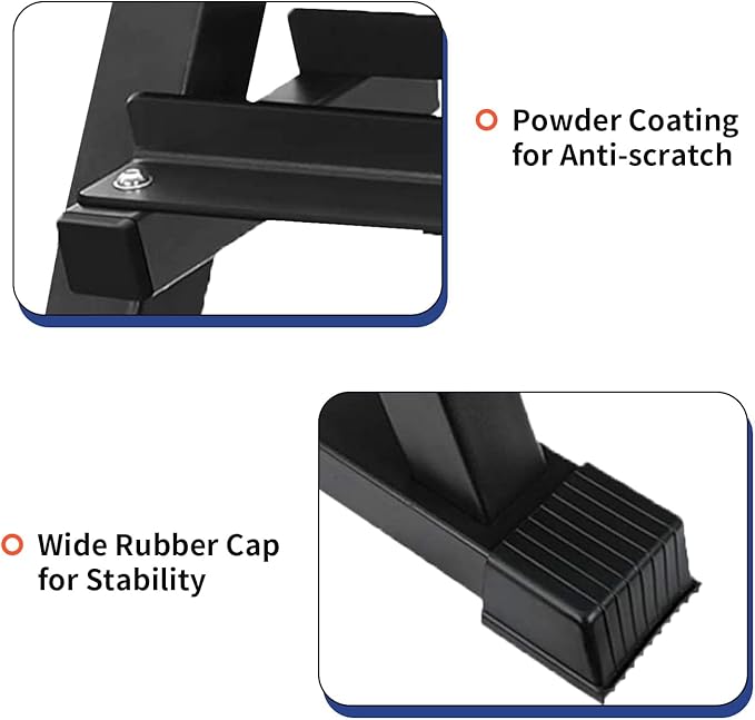 PayLessHere Dumbbell Rack 3 Tier Weight Storage Organizer Racks with Solid Steel Holder & 1000lbs Capacity For Home Gym, Black