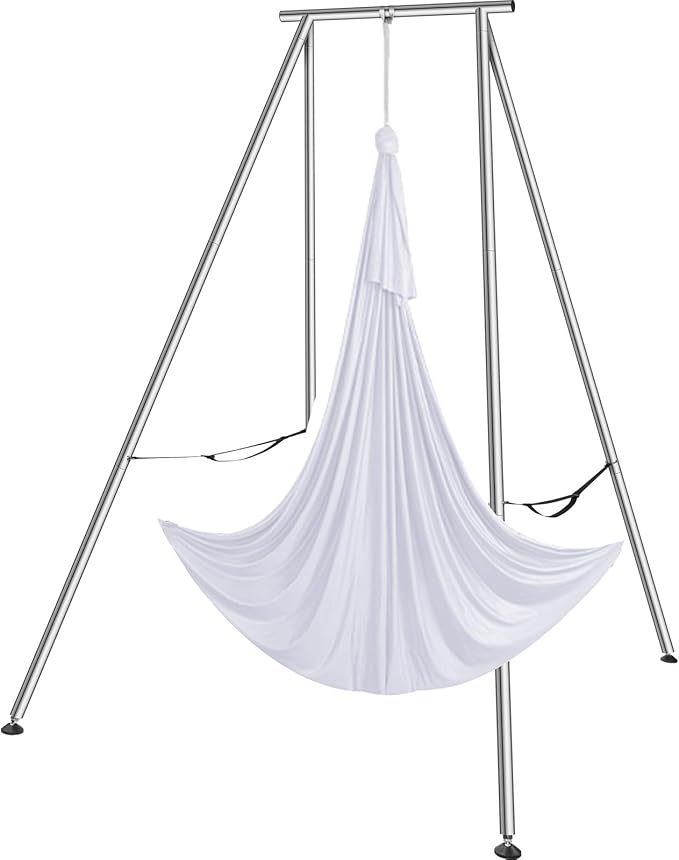 VEVOR Aerial Yoga Frame, 9.67 ft Height Swing Stand, Max 551.15 lbs Load Chrome-Plated Steel Pipe Inversion Yoga Rig for Indoor Outdoor Use