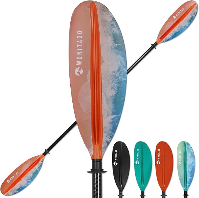 Kayak Paddle Premium Carbon Fiber Paddle with Reinforced PP + Fiberglass Blade, Floating Adjustable Kayaking Oars, 3 Piece, 220-240 cm/86-94 Inches, 240-260 cm/94-102 Inches
