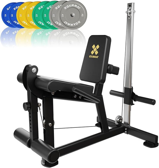 GXMMAT Leg Extension and Curl Machine - Professional Lower Body Workout Equipment for Home Gym, 400lbs Capacity with Adjustable Backrest & Leg Roller, Compact Design (47.24"x42.13"x16.54")