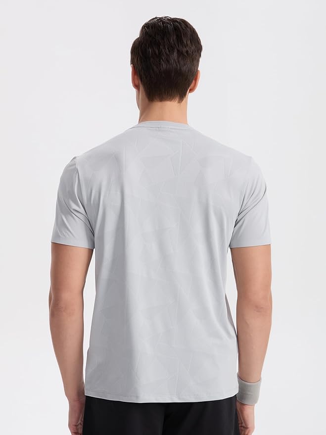 Mens Seamless Workout T-Shirts Lightweight Moisture Wicking Running Hiking Camping Tennis Pickleball Shirts for Men
