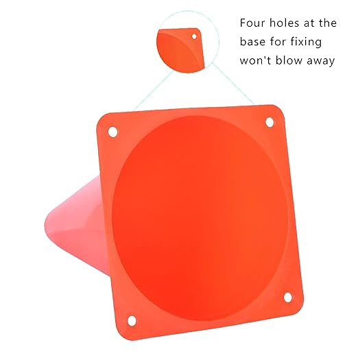 Alyoen 9 inch Orange Traffic Cones, Plastic Sports Cones, Soccer Training Cones for Outdoor Activity & Festive Events (Sets of 10/15/ 20)