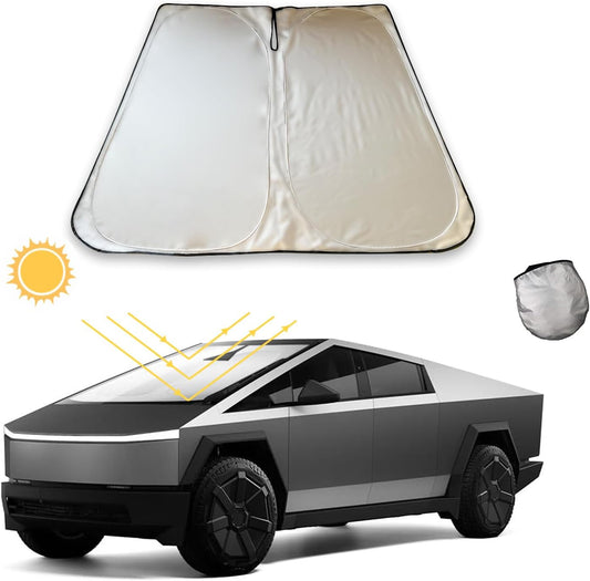 Windshield Sunshade for Tesla Cybertruck, Foldable UV Protection Front Window Shade, Heat-Resistant Reflective Cover, Custom Fit for Tesla Cybertruck, Car Interior Cooling Accessory