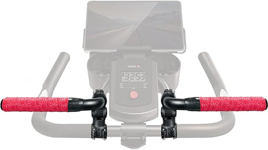 Handlebar Extender for Peloton Indoor Exercise Bikes, 1 Pair of Ultimate Handlebar Extension of Peloton Accessories (Bull-horn (with Red Tapes))