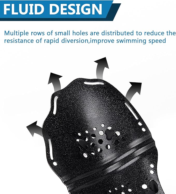 Hikeen Swim Paddle Hand for Adult and Junior, Swim Training Hand Paddles with Adjustable Straps, Swimming Hand Paddles for Training