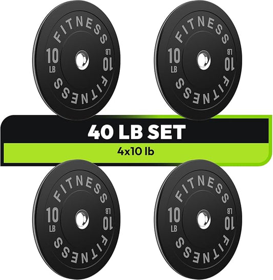 Rubber Weight Plates, Olympic Bumper Plate Set 2-Inch, 45/100 / 160/190 / 260/300 lb Barbell Weights for Home Gym, Colored Standard Strength Training Plates for Weightlifting