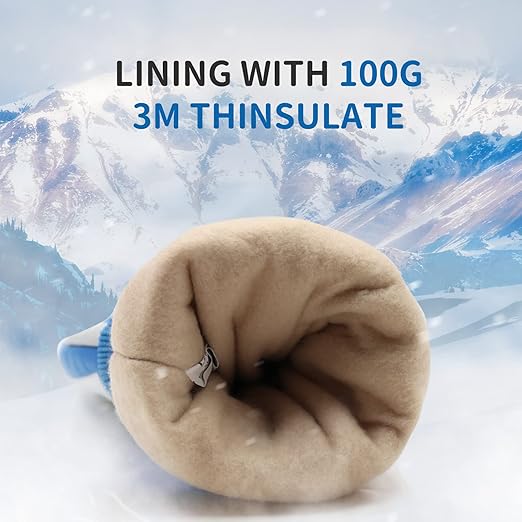 HANDLANDY Insulated Work Gloves Waterproof for Men Women, 3M Thinsulate Ski Gloves Winter Cold Weather Work Gloves Touchscreen (Large, Black)