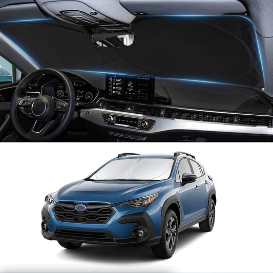 Custom Fit 2025 2026 Crosstrek Wagon Sunshade for 2024 2023 2022 2021 2020 2019 2018 Subaru Crosstrek Wagon Accessories Front Window Sun Shade Shield Cover for Windshield Foldable Sun Visor Protector
