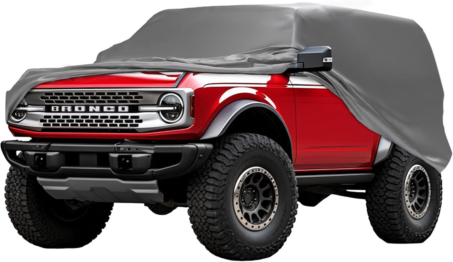 Car Covers Weatherproof Max SUV Cover & Warranty Compatible with Ford 2021-2024 Bronco 4 Door- Outdoor Cover Theft Cable Lock SUV Accessories Better Than Waterproof