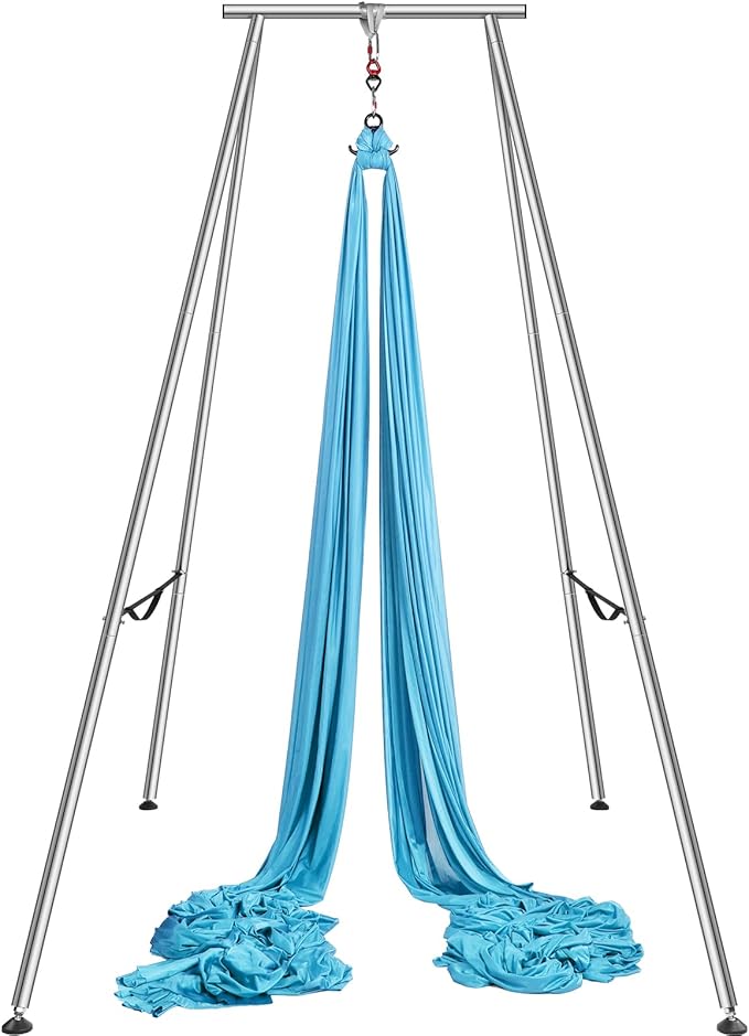 VEVOR Aerial Yoga Frame, 9.67 ft Height Swing Stand, Max 551.15 lbs Load Chrome-Plated Steel Pipe Inversion Yoga Rig for Indoor Outdoor Use