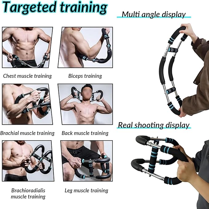 Twister Arm Trainer, 40-100 Lb Adjustable Power Twister Bar, Chest Shoulder Arm Workout Equipment, Portable Shoulder Strength Exerciser Machine for Fitness People