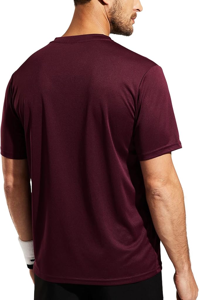 MIER Men's Quick Dry Workout Shirts Moisture Wicking Running Athletic Performance T-Shirts Recycled Polyester Top Tee