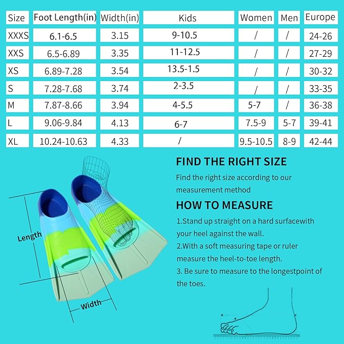 Kids Swim Fins,Short Comfortable Flippers for Lap Swimming and Training for Child,Girls,Boys,Beginners