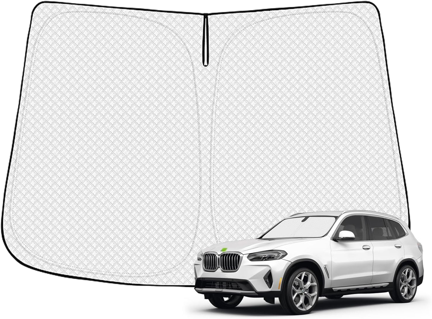 Windshield Sun Shade for 2018-2024 BMW X3 Accessories Thicken 6-Layer Front Window Sunshade Cover Sun Visor Protector Foldable Block UV Rays Keep Vehicle Cool