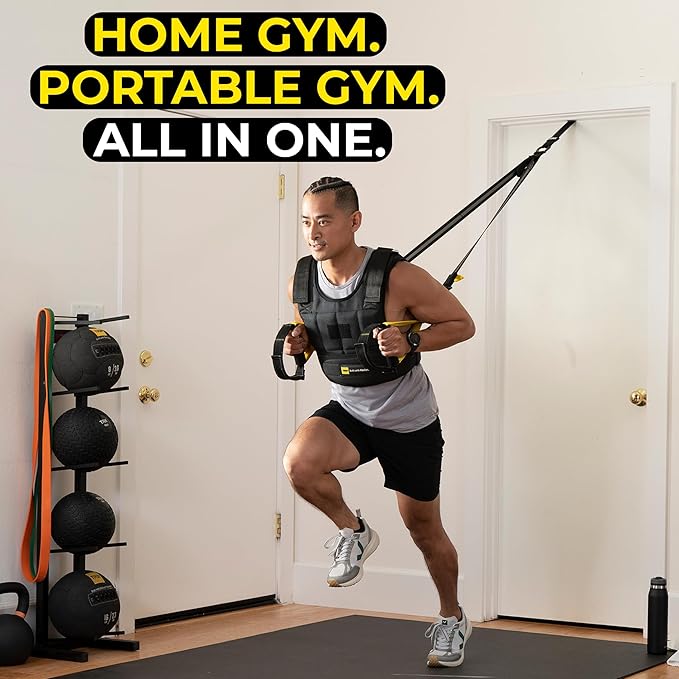 TRX All-in-ONE Suspension Training System: Full Body Workouts for Your Home Gym, Travel, and Outdoors | Includes Indoor & Outdoor Anchors, Workout Guide and Video Downloads