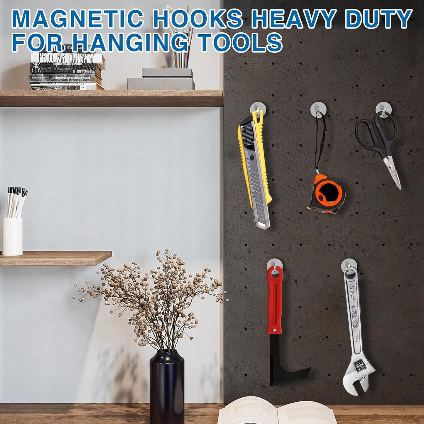 LOVIMAG Strong Magnetic Hooks, 100LBS Magnet Hooks for Cruise Cabin, Super Powerful Neodymium Magents for Cruise Essentials Must Haves, Heavy Duty Magnets for Metal Door, Refrigerator,Ceiling - 6 Pcs