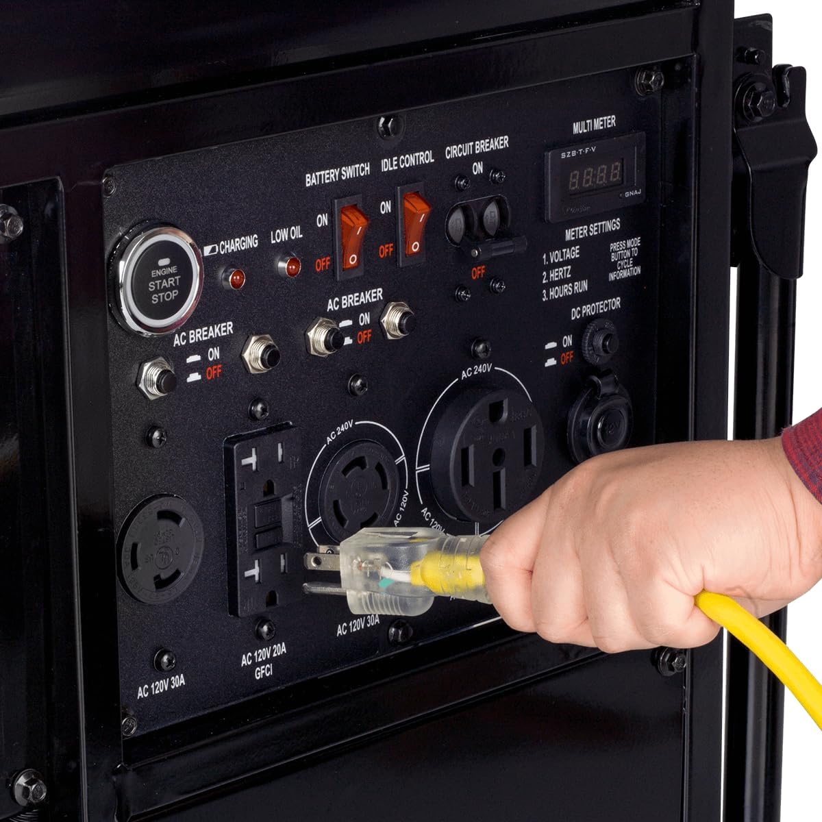 DuroMax XP13000E 13,000-Watt Gas Powered Portable Generator - Electric Start, Whole Home Backup Power, Transfer Switch Ready, RV & Emergency Ready