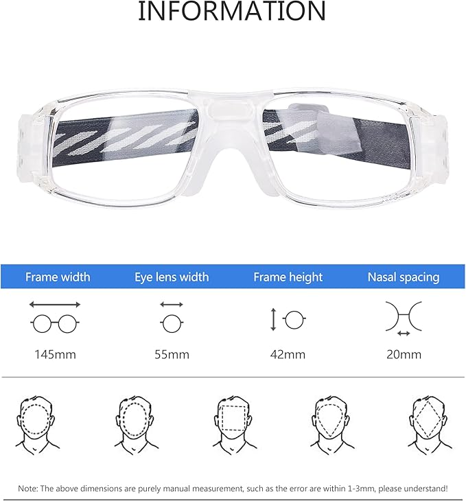 Men Basketball Glasses.Soccer Football Sport Protective Eyewear Safety Goggles,Sports Glasses For Replaceable Lens