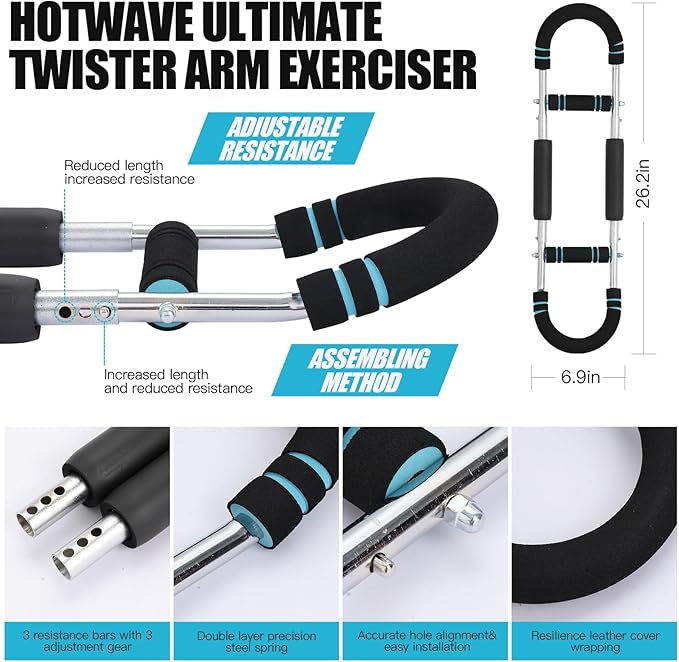 Twister Arm Trainer, Adjustable Chest Workout Equipment, Twister Arm Exerciser,Chest,Arms, Shoulders and Forearms Muscle Training Fitness Equipment