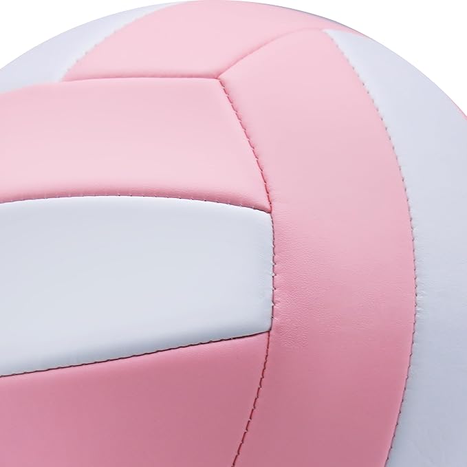 Magicorange Volleyball, 6 Pack Official Size 5 Volleyballs- PU Leather Indoor Outdoor Soft Touch Recreational Volleyballs for Beach Play, Game,Gym,Training -Includes Ball Pump
