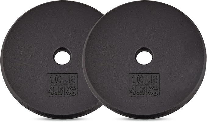 Yes4All Standard 1" Cast Iron Weight Plate - Ideal for Strength Training - Multiple Weight: 5LB to 25LB (Single & Set of 4)