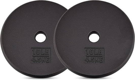 Yes4All Standard 1" Cast Iron Weight Plate - Ideal for Strength Training - Multiple Weight: 5LB to 25LB (Single & Set of 4)