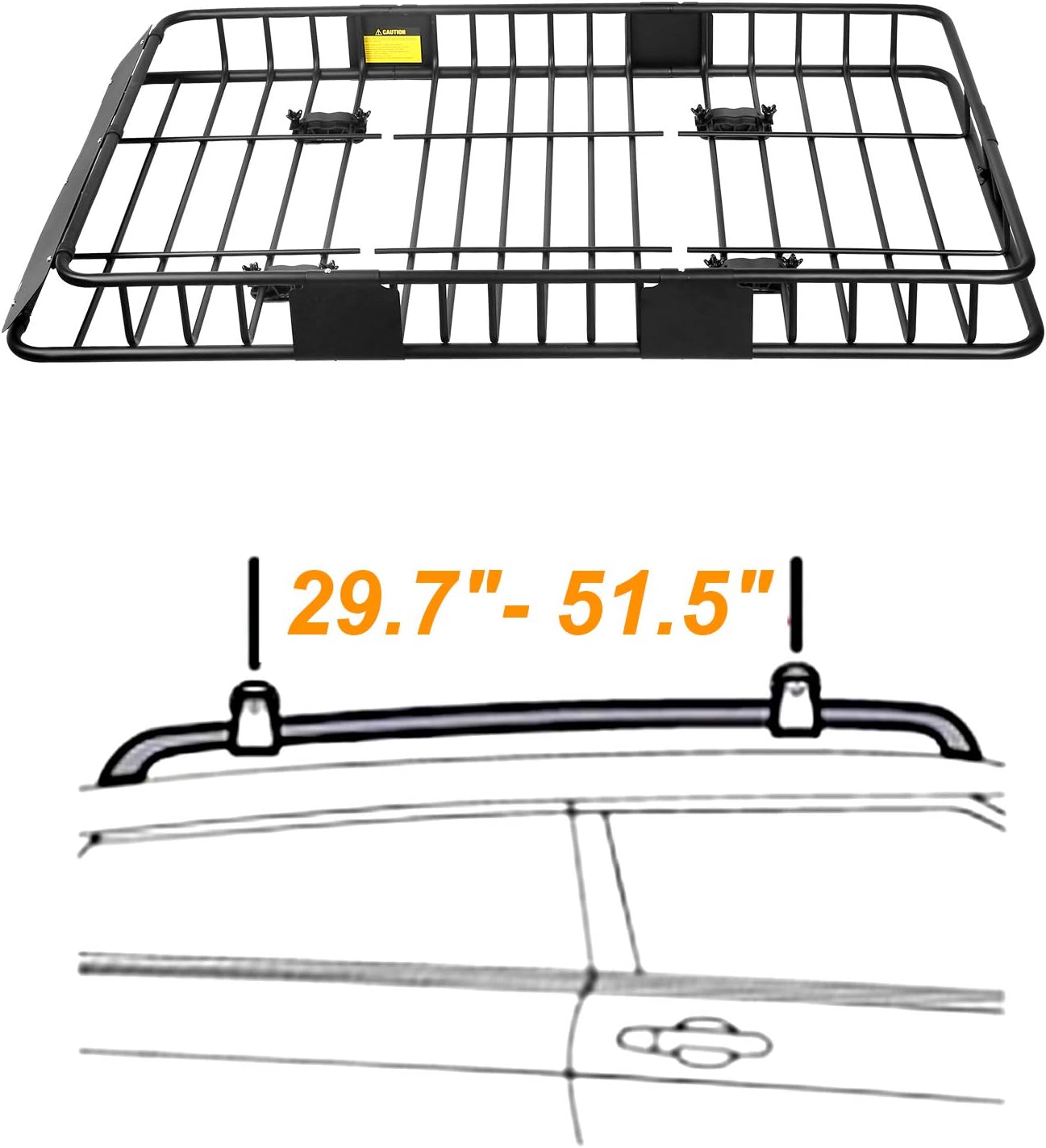 XCAR 64"x 23"x4" Skinny Roof Basket Cargo Carrier - Heavy Duty Steel Rooftop Cargo Rack - Automotive Top Mount Roof Racks for Car Truck SUV Luggage Camping Gear Storage Transport